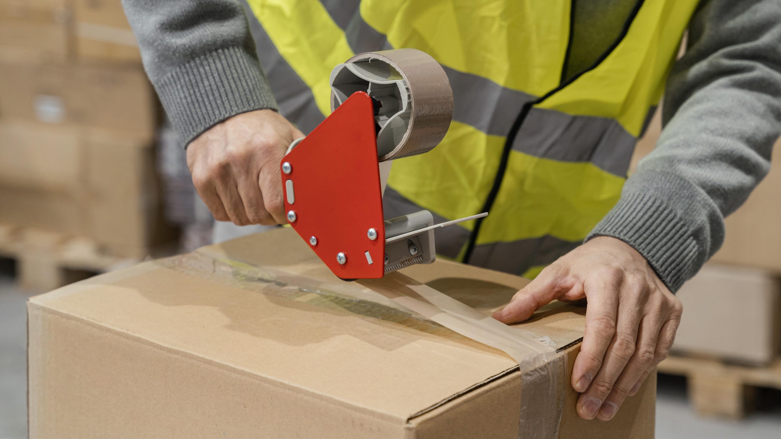 General Consumables man warehouse working with packages