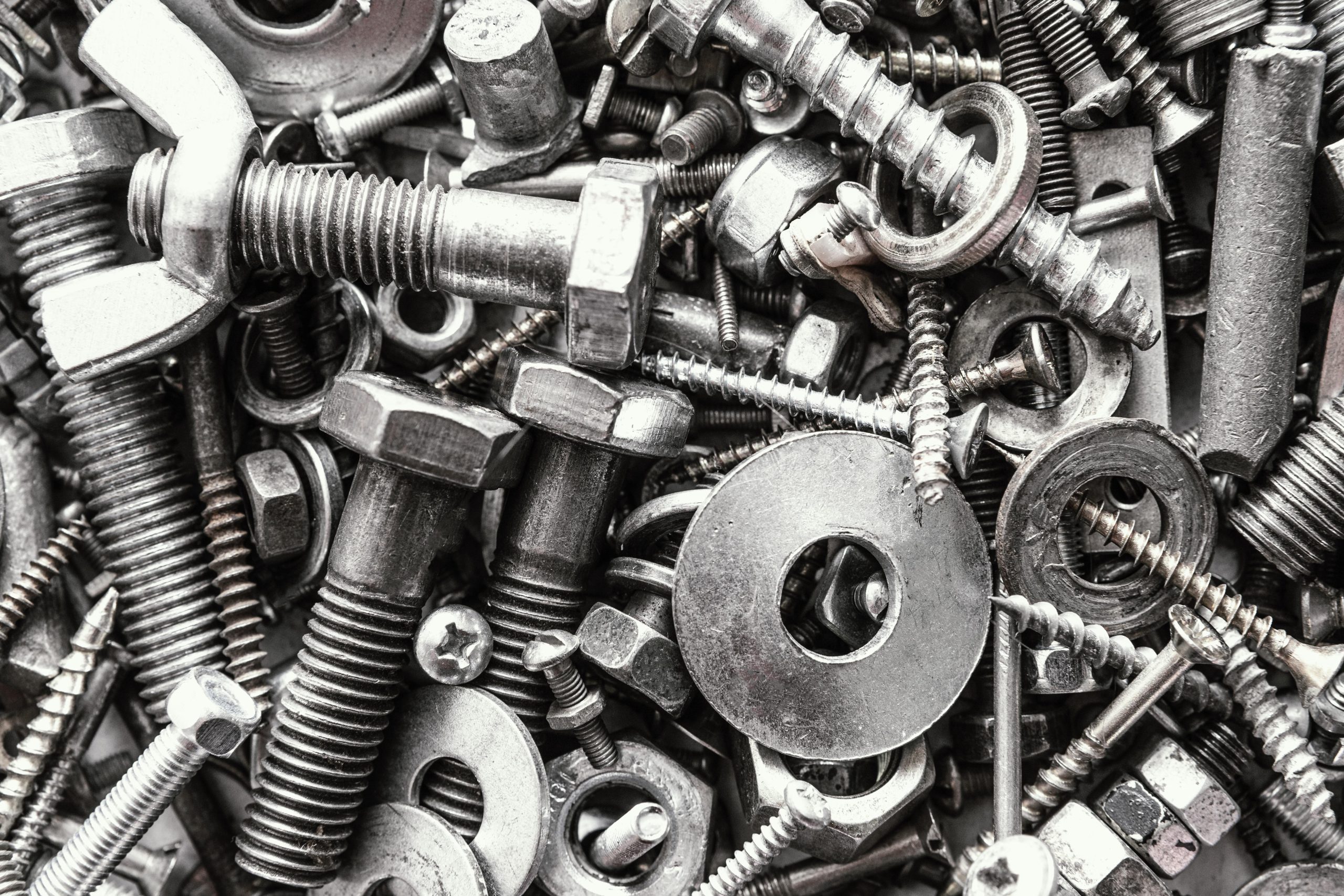 Fasteners rough metallic surface texture